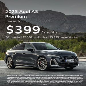 front facing 2025 Audi A5 parked